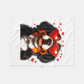 Couverture Polaire Bernese Mountain Cute Berner Dog Lover Valentines  (Devant (Horizontal))