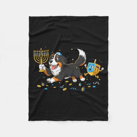 Couverture Polaire Bernese Mountain Dog Dreidel Menorah Hanukkah Wome (Devant)