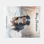 Couverture Polaire Bernese Mountain Dog Jeu de Noël personnalisé (Devant (Horizontal))