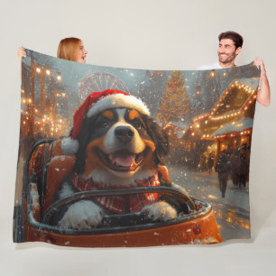 Couverture Polaire Bernese Mountain Dog Montagnes Russes Noël
