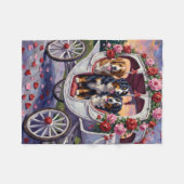 Couverture Polaire Bernese Mountain Dog Valentine's Day (Devant (Horizontal))