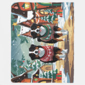 Couverture Polaire Bernese Mountain Dogs Christmas Snow Holiday (Devant)