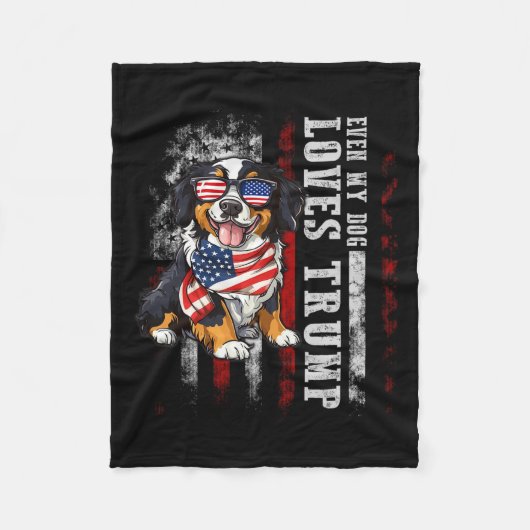 Couverture Polaire Bernese Mountain Même Mon Chien Aime Trump Funny (Devant)