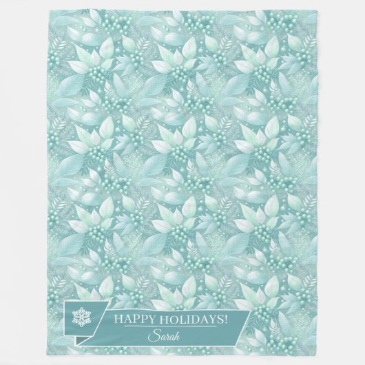 Couverture Polaire Berries de Noël côtier Motif #7 ID1009 (Devant)