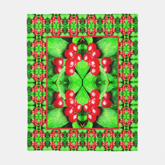 Couverture Polaire Berries rouges avec Raindrops Abstrait Motif de la (Devant)