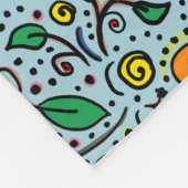 Couverture Polaire Berry Motif à fleurs orange Swirl Turquoise - (Coin)
