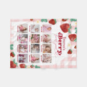 Couverture Polaire Berry Premier anniversaire 12 mois Photo bébé (Devant (Horizontal))