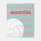 Couverture Polaire Berry Red et Aqua Giant Volleyball rayé (Devant)