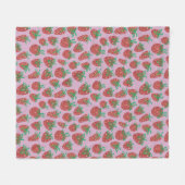 Couverture Polaire Berry Sweet Red Strawberries Blanche polaire (Devant (Horizontal))