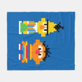 Couverture Polaire Bert et Ernie Pixel Art (Devant (Horizontal))