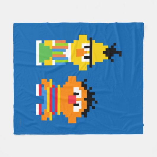 Couverture Polaire Bert et Ernie Pixel Art (Devant (Horizontal))