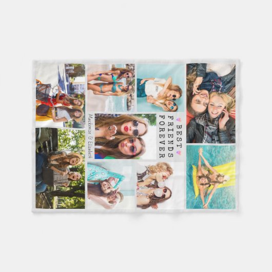 Couverture Polaire BEST AMIS Moderne pour toujours Collage de photos  (Devant (Horizontal))