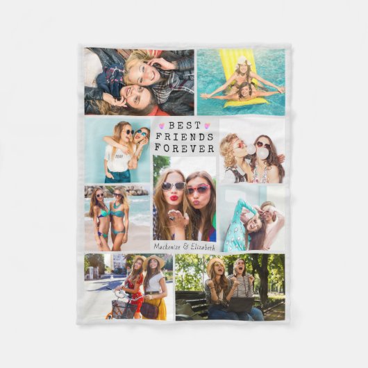 Couverture Polaire BEST AMIS Moderne pour toujours Collage de photos  (Devant)