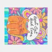 Couverture Polaire Best Cat Dad Ever Cat Gift for Dad Blanket (Devant (Horizontal))