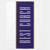 Couverture Polaire BEST COACH Modern Text Navy Blue White Stripes (Devant)