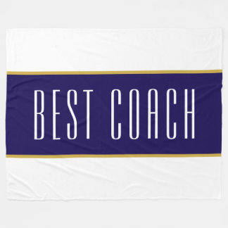 Couverture Polaire BEST COACH Modern Text Navy Blue White Stripes