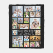 Couverture Polaire BEST DAD EVER 19 Photo Collage de texte et de coul (Devant)