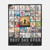 Couverture Polaire BEST DAD EVER 33 Photo Collage de texte et de coul (Devant)