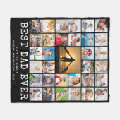 Couverture Polaire BEST DAD EVER 33 Photo Collage de texte et de coul (Devant (Horizontal))