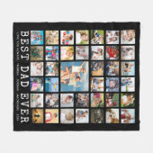 Couverture Polaire BEST DAD EVER 39 Photo Collage de texte et de coul (Devant (Horizontal))