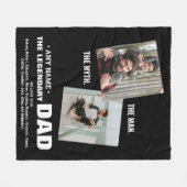 Couverture Polaire Best DAD Man Myth Legend Photo personnalisée (Devant (Horizontal))