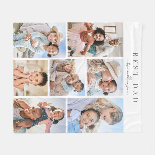 Couverture Polaire Best Dad Photo Collage (Devant (Horizontal))