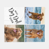 Couverture Polaire Best Dog Dad Ever Dog Lover Photo Collage Pet (Devant (Horizontal))