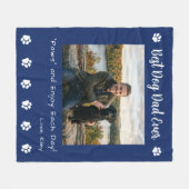 Couverture Polaire Best Dog Dad Paws Blue Pet Photo (Devant (Horizontal))