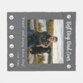 Couverture Polaire Best Dog Dad Paws Gray Pet Photo (Devant (Horizontal))