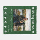Couverture Polaire Best Dog Dad Paws Green Pet Photo (Devant (Horizontal))