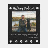 Couverture Polaire Best Dog Dad Paws Pet Black Photo (Devant)