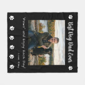 Couverture Polaire Best Dog Dad Paws Pet Black Photo (Devant (Horizontal))