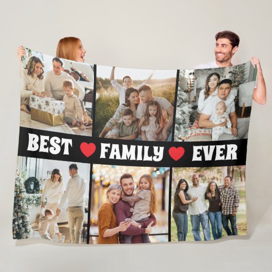 Couverture Polaire Best family ever 6photo collage (En situation)