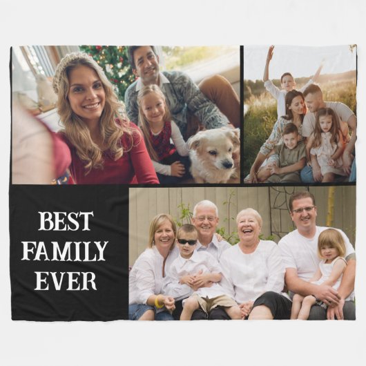Couverture Polaire Best family ever photo collage Fleece Blanket (Devant (Horizontal))