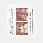 Couverture Polaire Best Friend Calligraphy 2 Photo Collage Quote Gift (Devant)