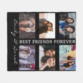 Couverture Polaire Best Friend Forever Custom 6 Collage photo et nom (Devant (Horizontal))