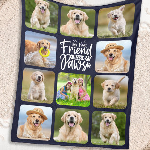 Couverture Polaire Best Friend Has Paws Pet Pet Photo Collage Amoureu