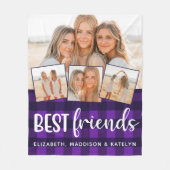 Couverture Polaire Best Friends 4 Photo Collage tendance violet Plaid (Devant)