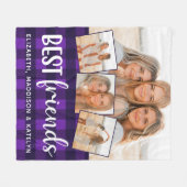 Couverture Polaire Best Friends 4 Photo Collage tendance violet Plaid (Devant (Horizontal))