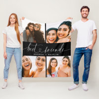 Best Friends BFF Modern Elegant Heart Script Photo
