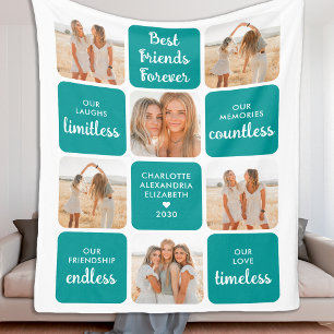 Couverture Polaire Best Friends Cadeau Photo moderne Collage d'amitié