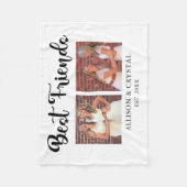 Couverture Polaire Best Friends Collage 2 photos BFF Lettrage Script (Devant)