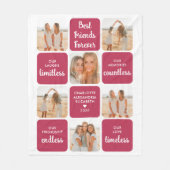 Couverture Polaire Best Friends Friendship Poem Modern Photo Collage (Devant)