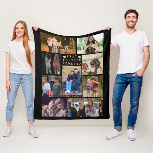 Couverture Polaire BEST FRIENDS Modern FOREVER Photo Collage (En situation)