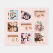 Couverture Polaire Best Friends rose or blush photo collage (Devant (Horizontal))