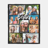 Couverture Polaire Best Friends Script BESTIES 9 Photo Collage Noms (Devant)