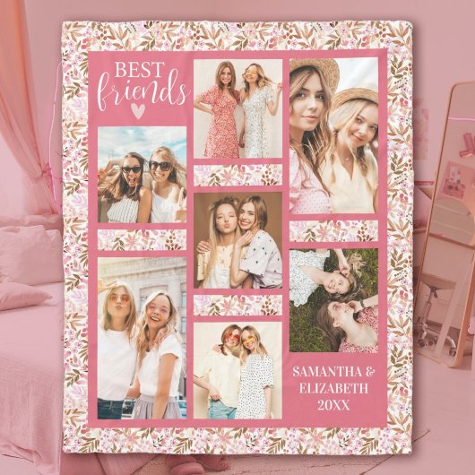 Couverture Polaire Best Friends Stylish BFF Friendship Pink Photo