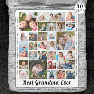 Couverture Polaire BEST GRANDMA EVER 30 Collage photo personnalisé