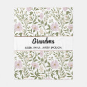 Couverture Polaire Best Grandma flower Ever | Happy Grandparents day (Devant)