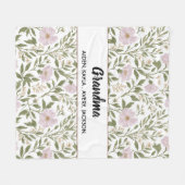 Couverture Polaire Best Grandma flower Ever | Happy Grandparents day (Devant (Horizontal))